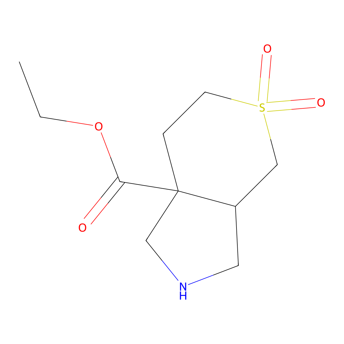 rac-ethyl (3aR,7aR)-5,5-dioxo-octahydro-5lambda6-thiopyrano[3,4-c]pyrrole-7a-carboxylate molecular structure, CAS 2870689-51-1