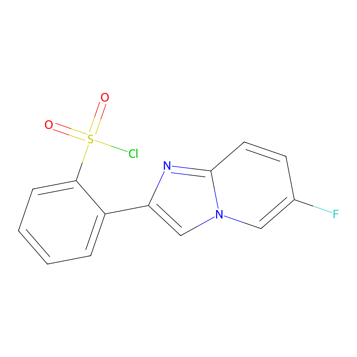 2-{6-Fluoroimidazo[1,2-a]pyridin-2-yl}benzene-1-sulfonyl chloride molecular structure, CAS 2870701-67-8