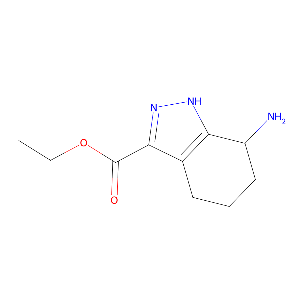 ethyl 7-amino-4,5,6,7-tetrahydro-2H-indazole-3-carboxylate molecular structure, CAS 2870701-80-5