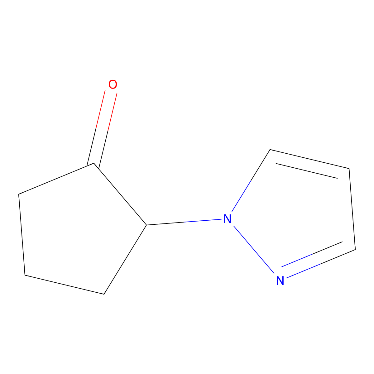 2-(1H-pyrazol-1-yl)cyclopentan-1-one molecular structure, CAS 2870702-12-6