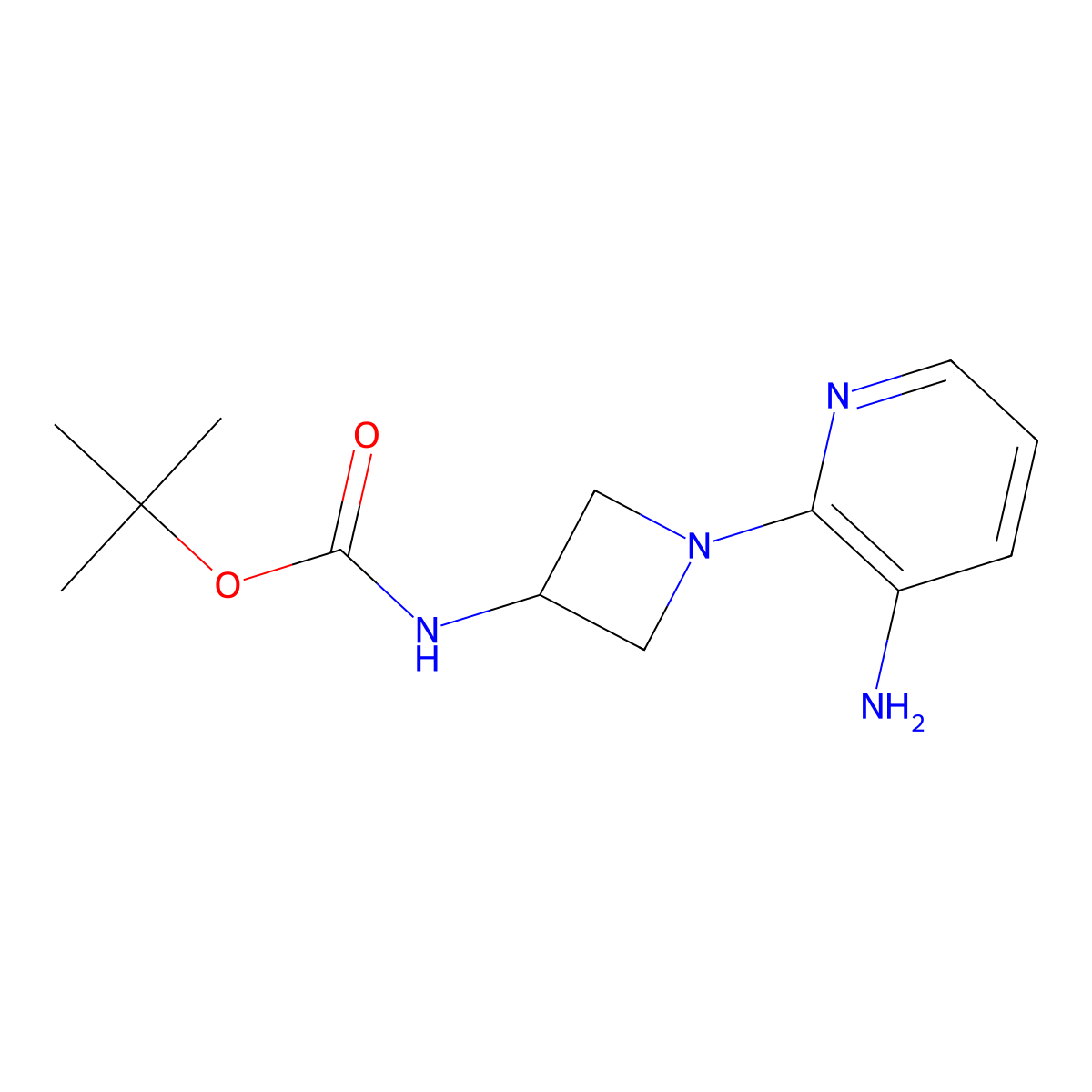 tert-butyl N-(1-(3-aminopyridin-2-yl)azetidin-3-yl)carbamate molecular structure, CAS 2870702-31-9