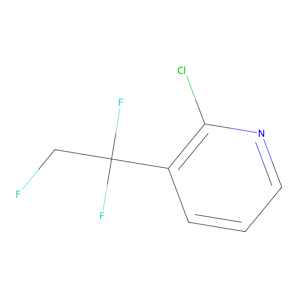 2-Chloro-3-(1,1,2-trifluoroethyl)pyridine molecular structure, CAS 2870702-49-9