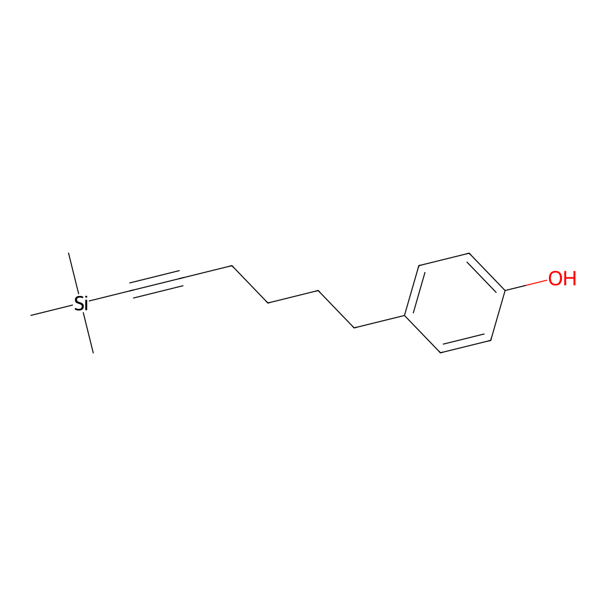 4-[6-(Trimethylsilyl)hex-5-yn-1-yl]phenol molecular structure, CAS 2870706-75-3