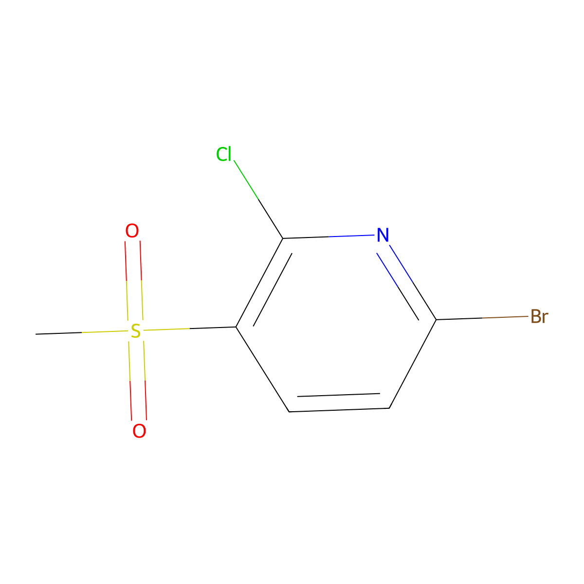 6-Bromo-2-chloro-3-methanesulfonylpyridine molecular structure, CAS 2870706-87-7