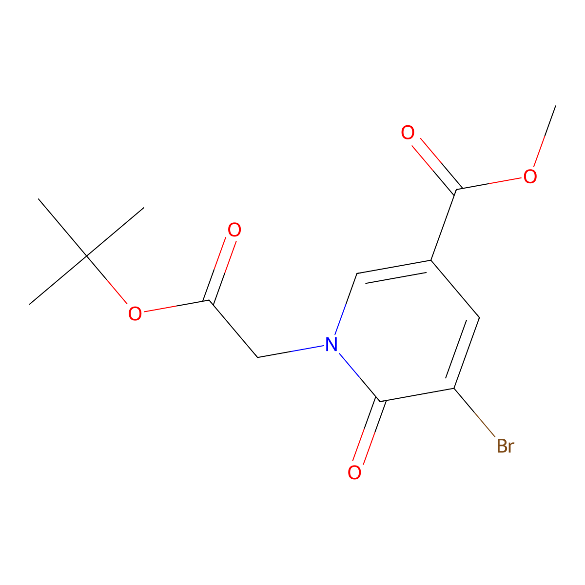 Methyl 5-bromo-1-[2-(tert-butoxy)-2-oxoethyl]-6-oxo-1,6-dihydropyridine-3-carboxylate molecular structure, CAS 2870707-04-1