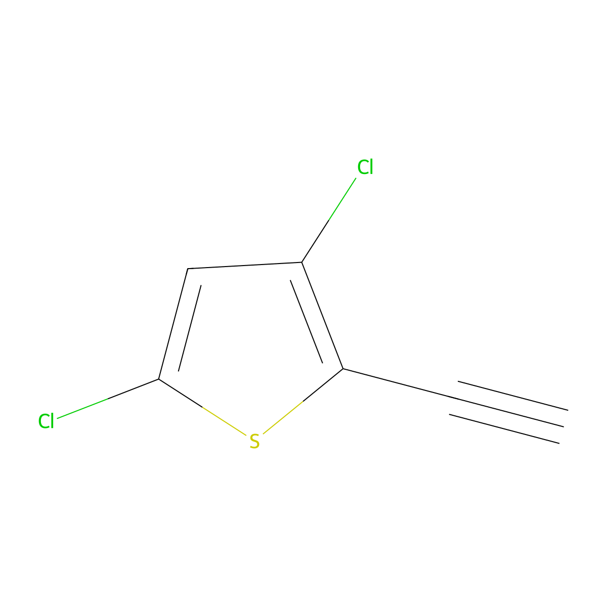 3,5-Dichloro-2-ethynylthiophene molecular structure, CAS 2870707-09-6
