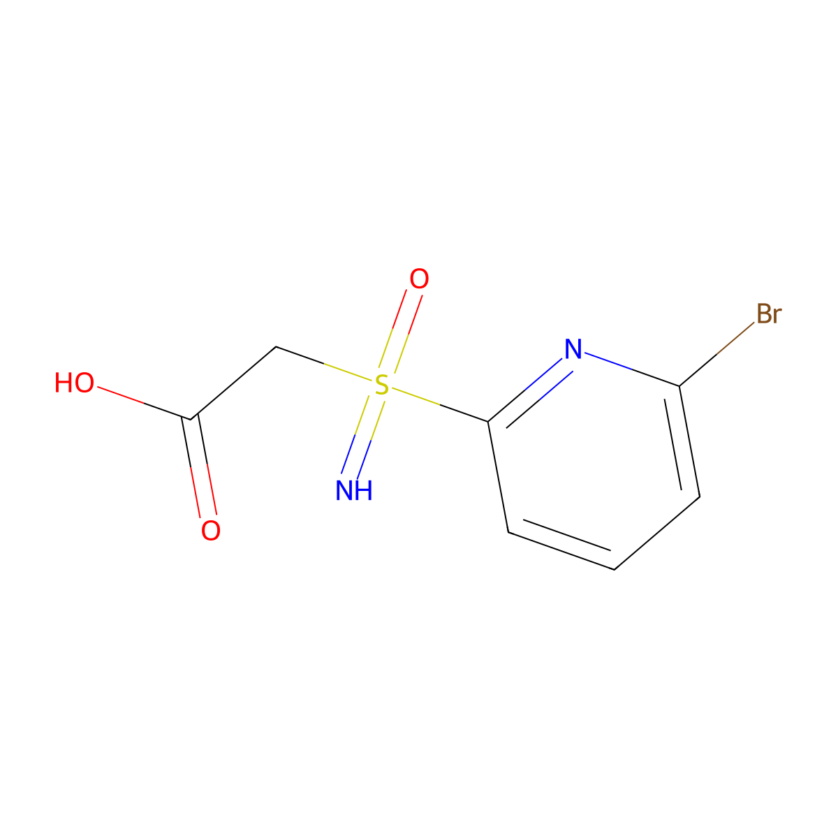 2-[(6-Bromopyridin-2-yl)(imino)oxo-lambda6-sulfanyl]acetic acid molecular structure, CAS 2870707-34-7