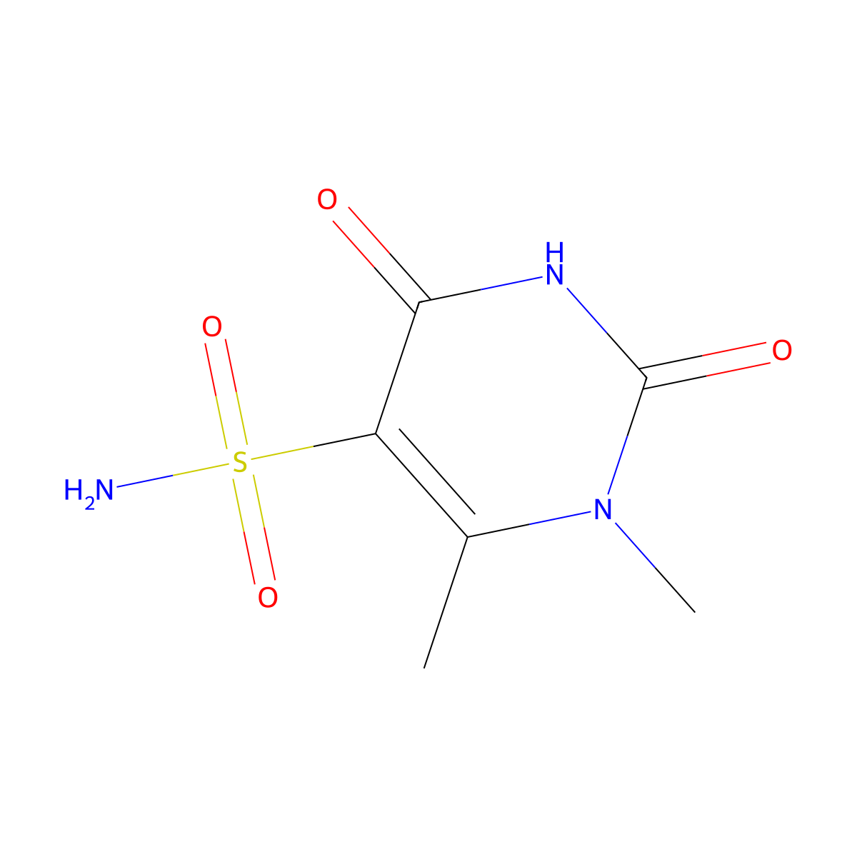 1,6-Dimethyl-2,4-dioxo-1,2,3,4-tetrahydropyrimidine-5-sulfonamide molecular structure, CAS 2870707-53-0