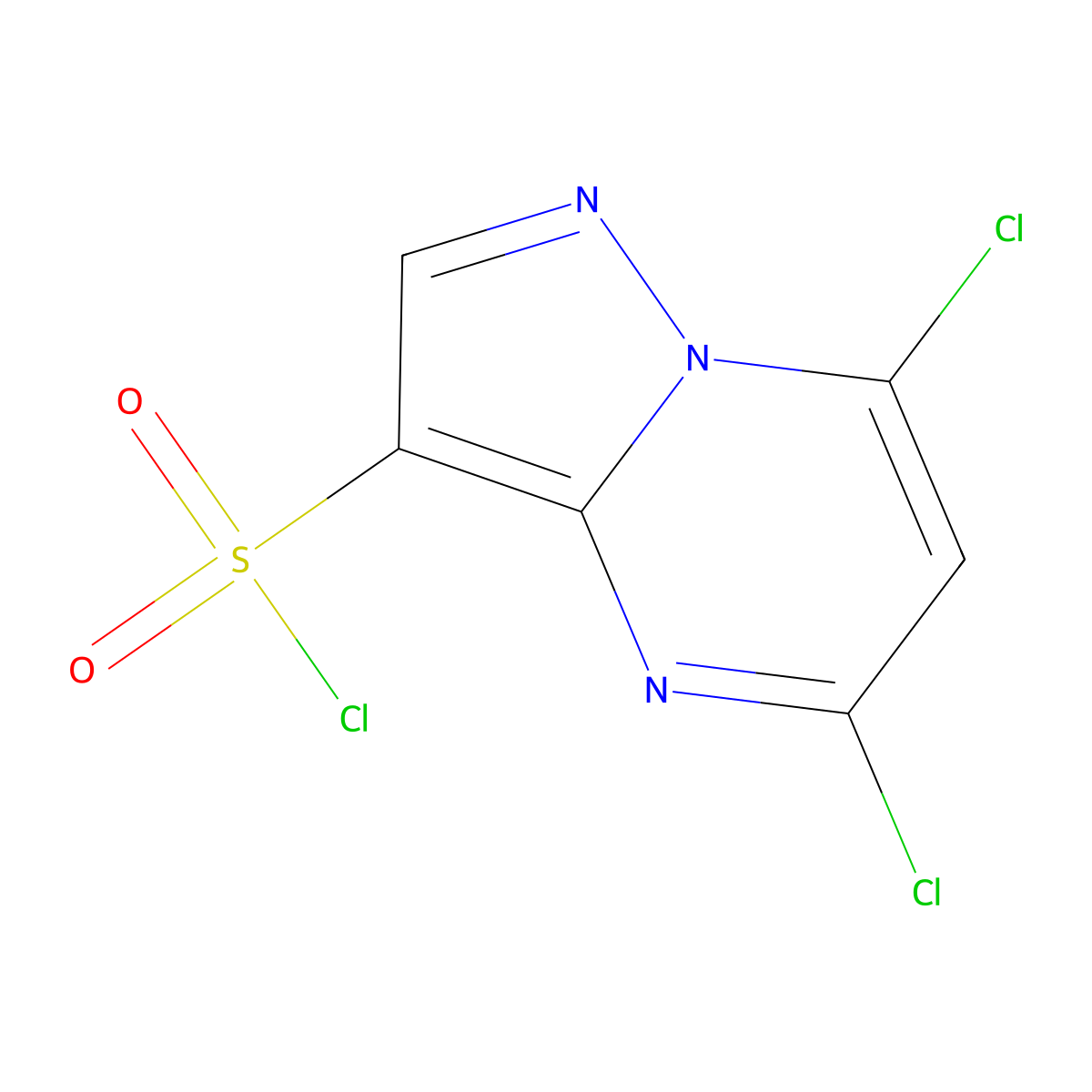 5,7-Dichloropyrazolo[1,5-a]pyrimidine-3-sulfonyl chloride molecular structure, CAS 2870710-10-2