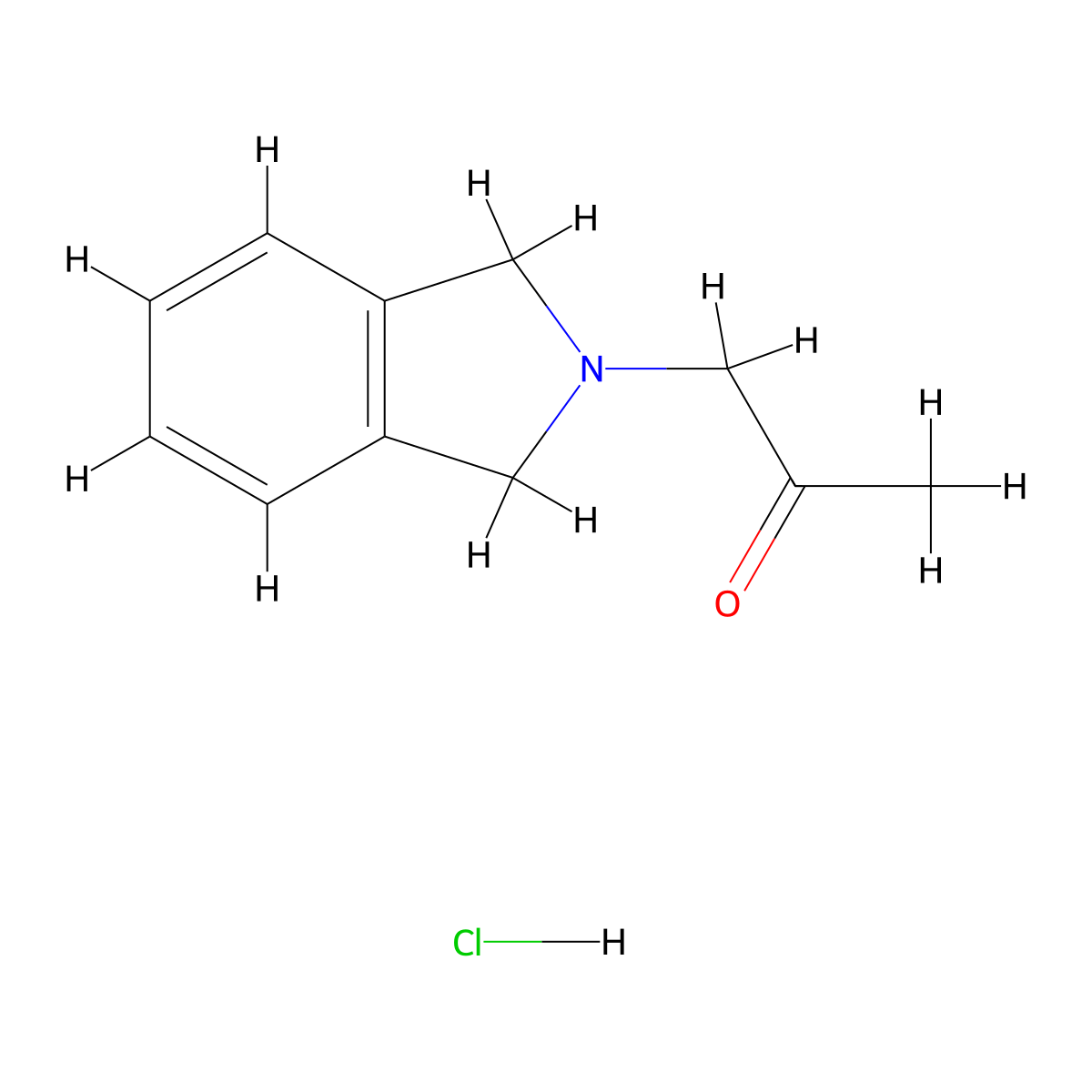 1-(2,3-dihydro-1H-isoindol-2-yl)propan-2-one hydrochloride molecular structure, CAS 28708-48-7