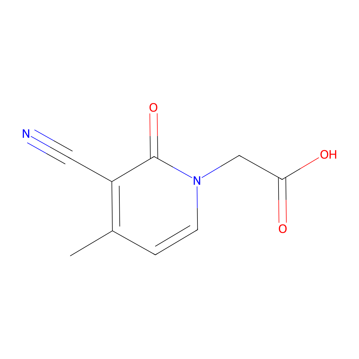 2-(3-Cyano-4-methyl-2-oxo-1-pyridinyl)acetic acid molecular structure, CAS 2870800-22-7