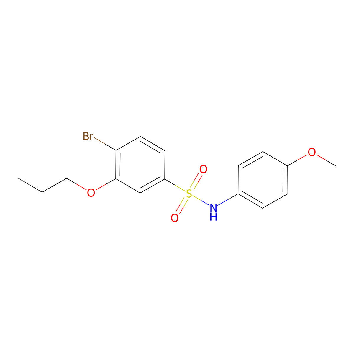 4-bromo-N-(4-methoxyphenyl)-3-propoxybenzene-1-sulfonamide molecular structure, CAS 2870805-12-0