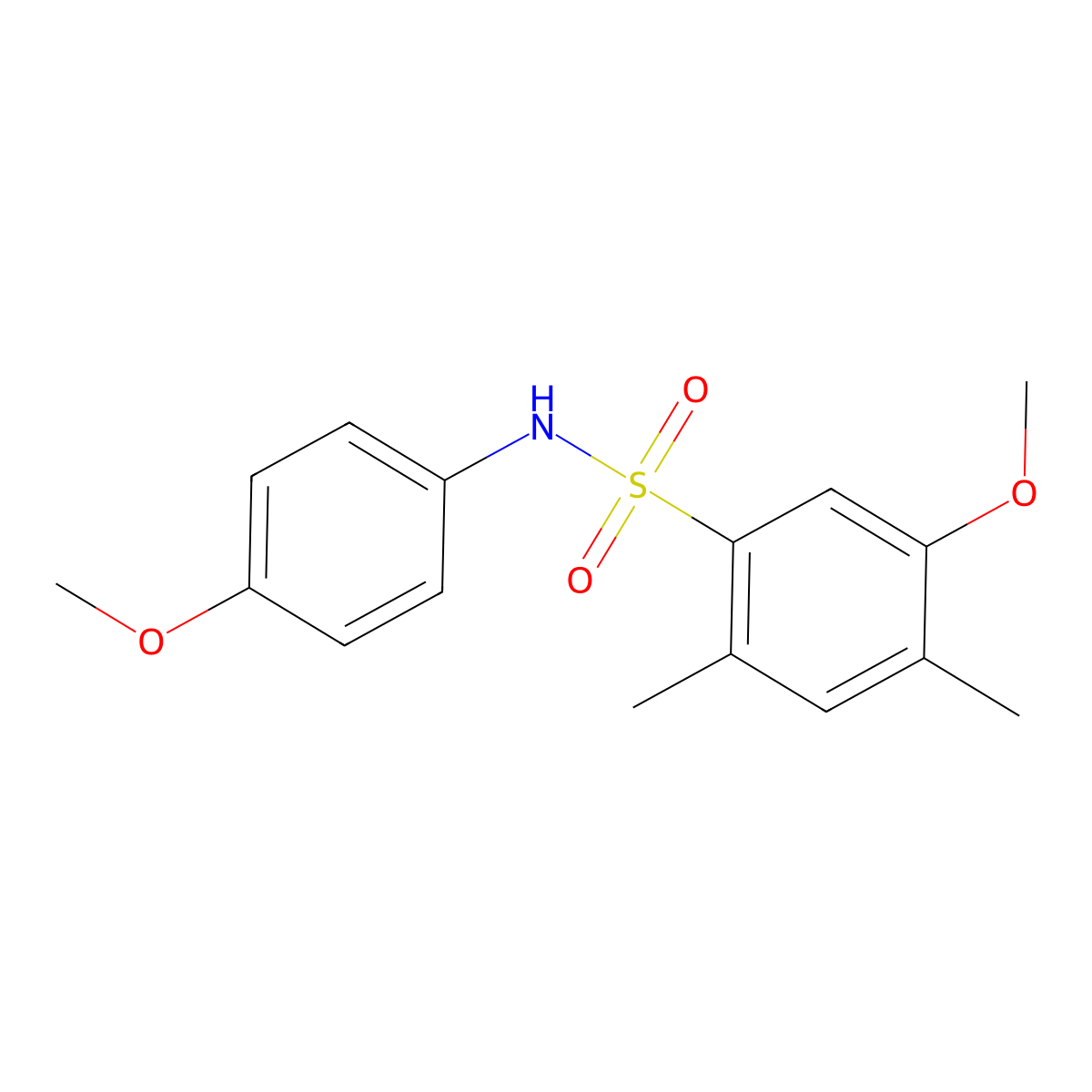 5-methoxy-N-(4-methoxyphenyl)-2,4-dimethylbenzene-1-sulfonamide molecular structure, CAS 2870805-20-0