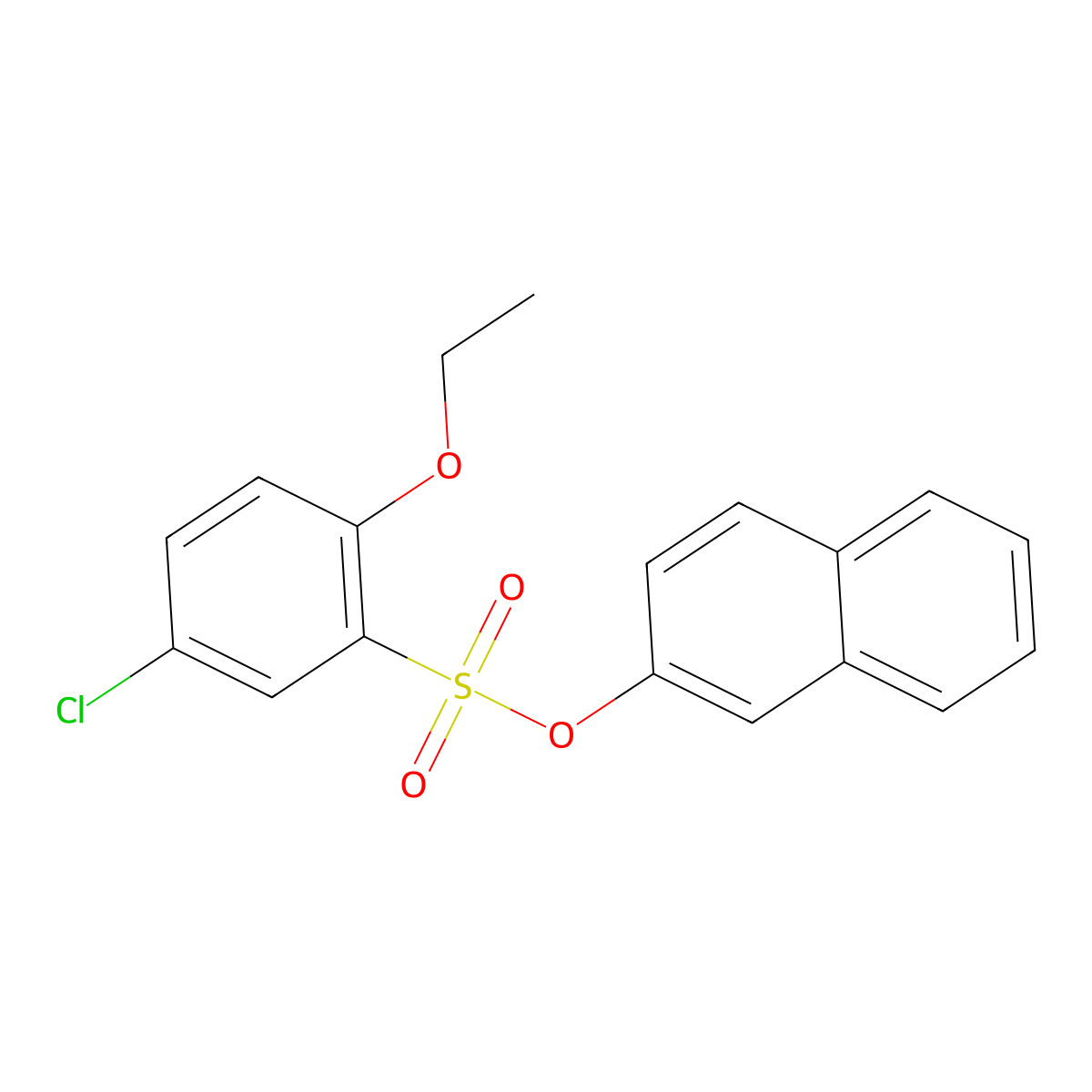 Naphthalen-2-yl 5-chloro-2-ethoxybenzene-1-sulfonate molecular structure, CAS 2870805-27-7