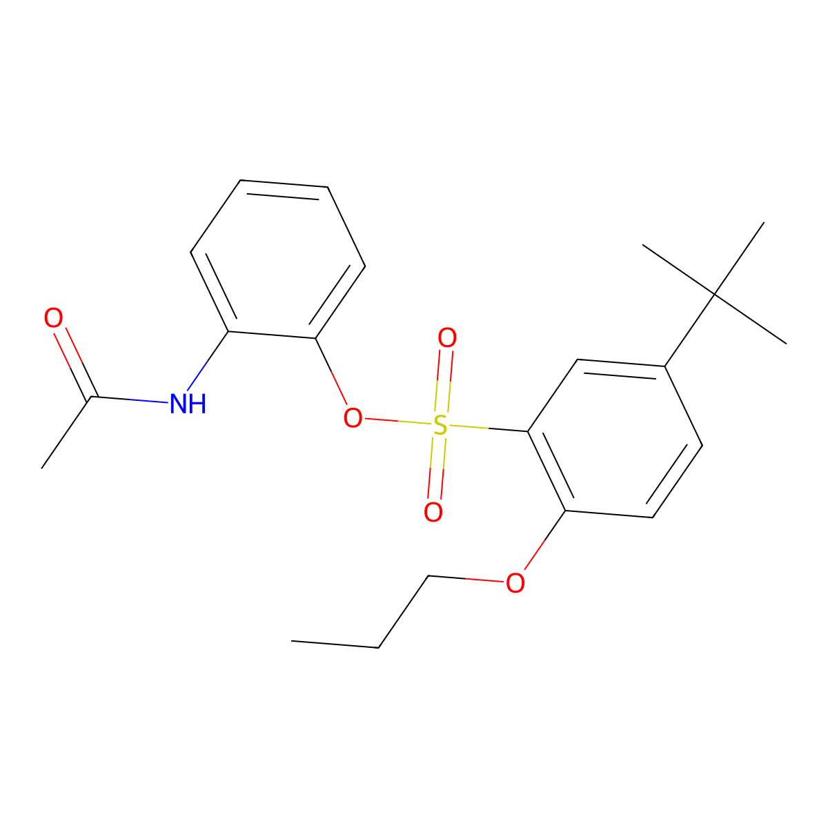 2-Acetamidophenyl 5-tert-butyl-2-propoxybenzene-1-sulfonate molecular structure, CAS 2870805-40-4
