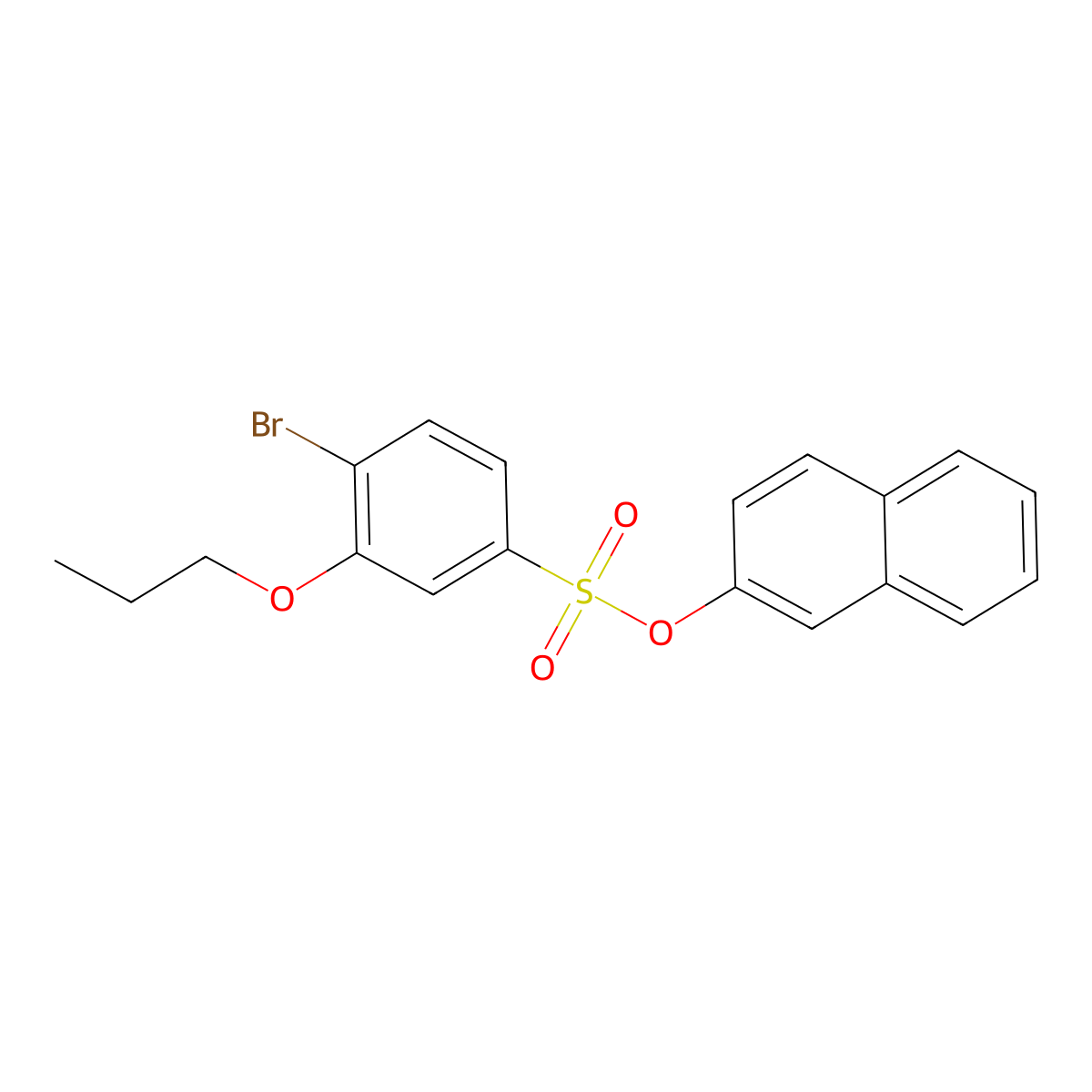 Naphthalen-2-yl 4-bromo-3-propoxybenzene-1-sulfonate molecular structure, CAS 2870805-42-6