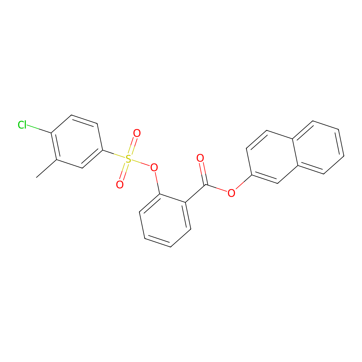 Naphthalen-2-yl 2-[(4-chloro-3-methylbenzenesulfonyl)oxy]benzoate molecular structure, CAS 2870819-07-9