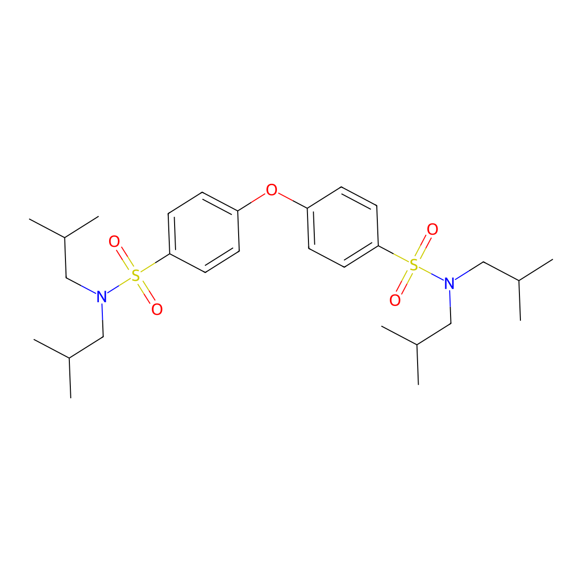 4-{4-[bis(2-methylpropyl)sulfamoyl]phenoxy}-N,N-bis(2-methylpropyl)benzene-1-sulfonamide molecular structure, CAS 2870819-10-4