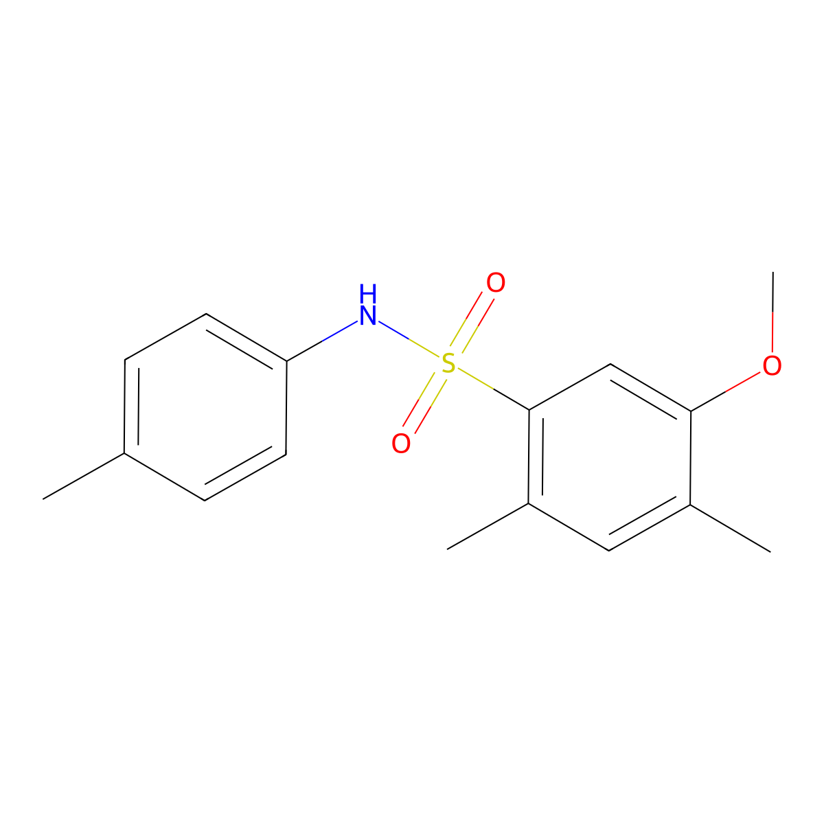 5-methoxy-2,4-dimethyl-N-(4-methylphenyl)benzenesulfonamide molecular structure, CAS 2870832-68-9