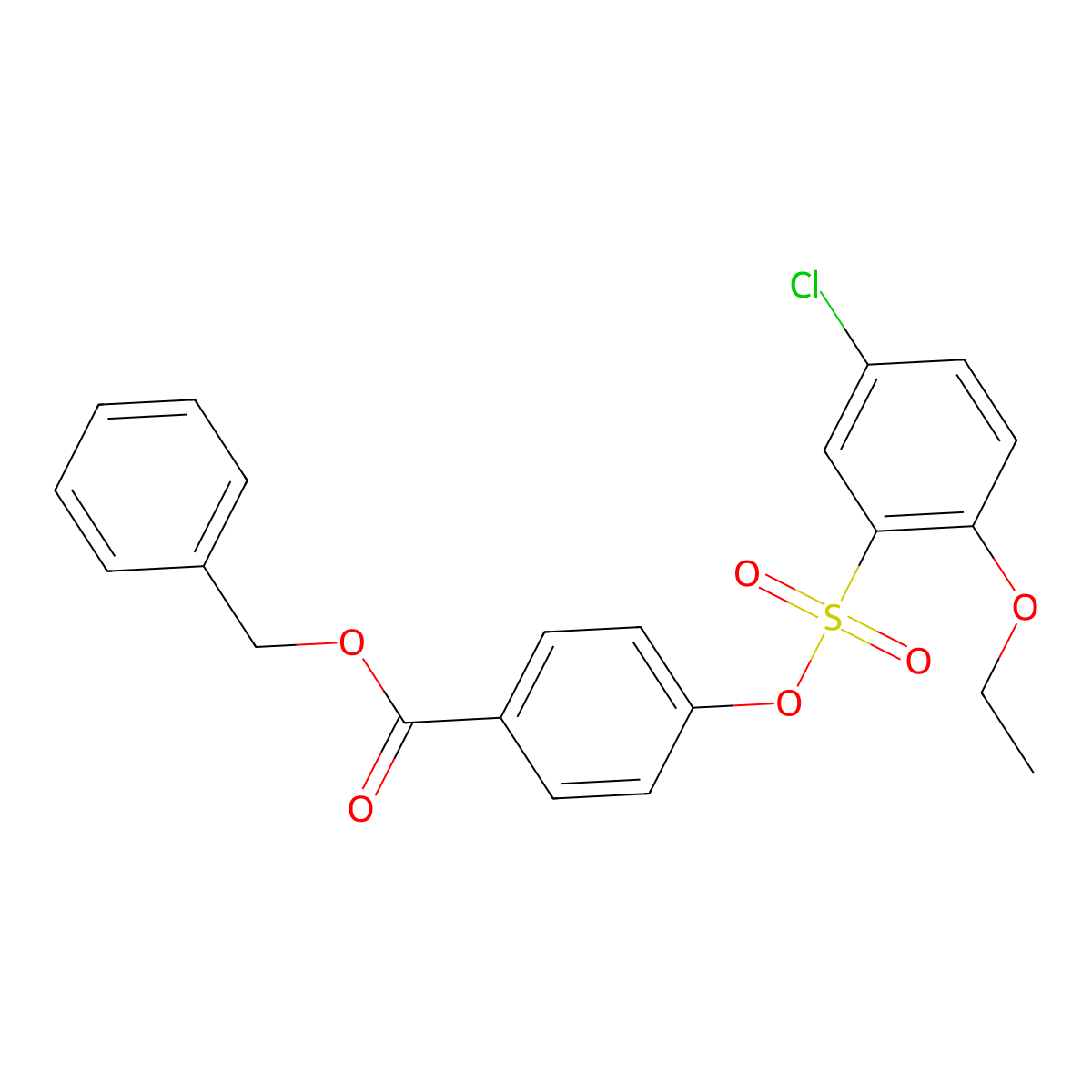 Benzyl 4-[(5-chloro-2-ethoxybenzenesulfonyl)oxy]benzoate molecular structure, CAS 2870882-58-7
