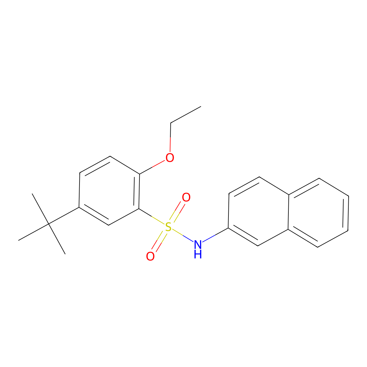 5-tert-butyl-2-ethoxy-N-(naphthalen-2-yl)benzene-1-sulfonamide molecular structure, CAS 2870883-79-5