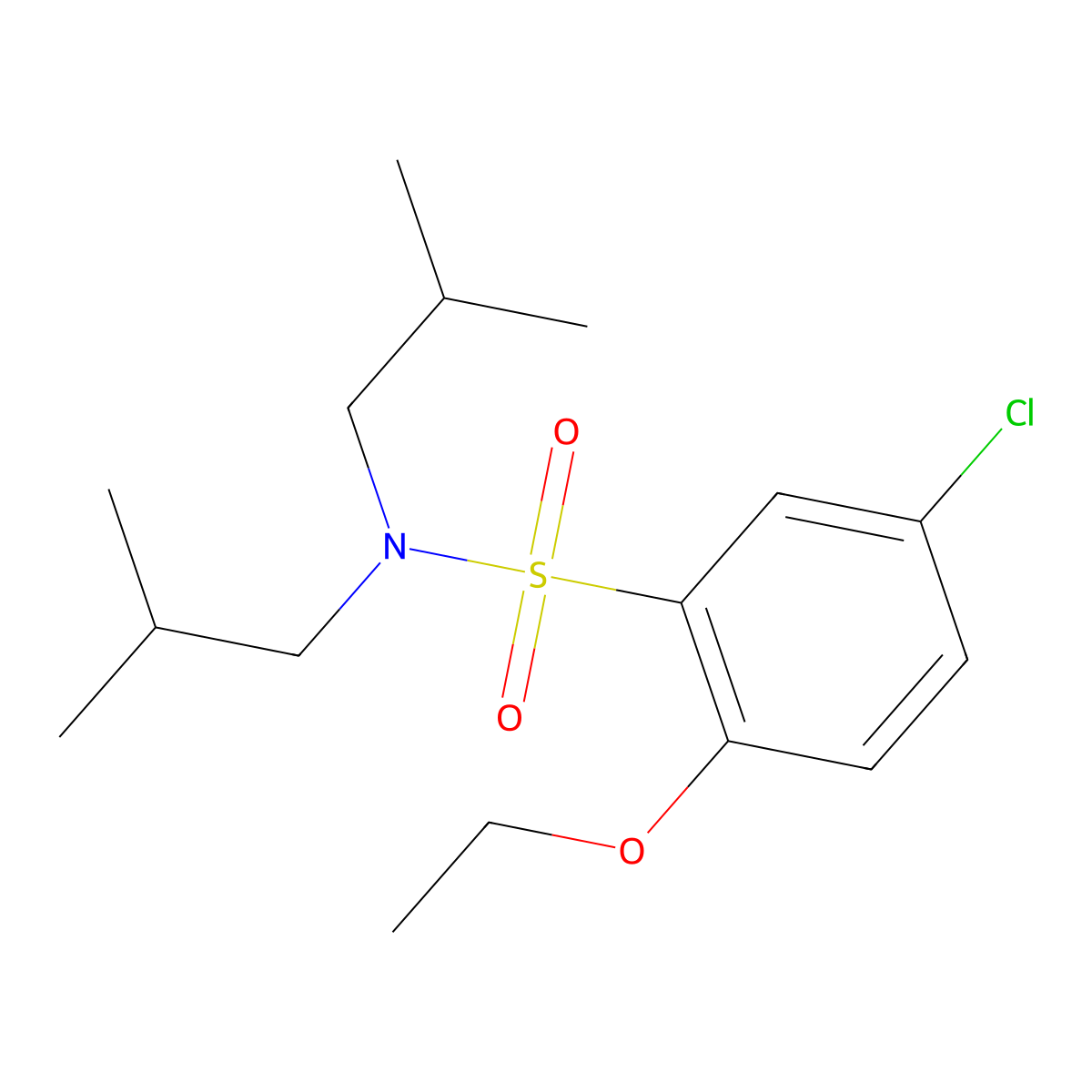 5-chloro-2-ethoxy-N,N-bis(2-methylpropyl)benzene-1-sulfonamide molecular structure, CAS 2870919-51-8
