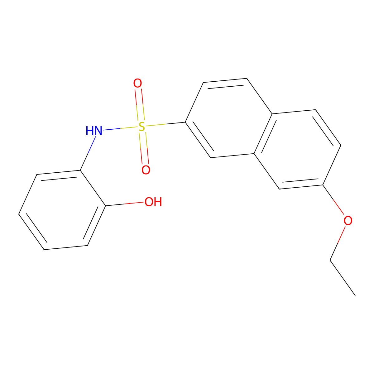 7-ethoxy-N-(2-hydroxyphenyl)naphthalene-2-sulfonamide molecular structure, CAS 2870923-10-5