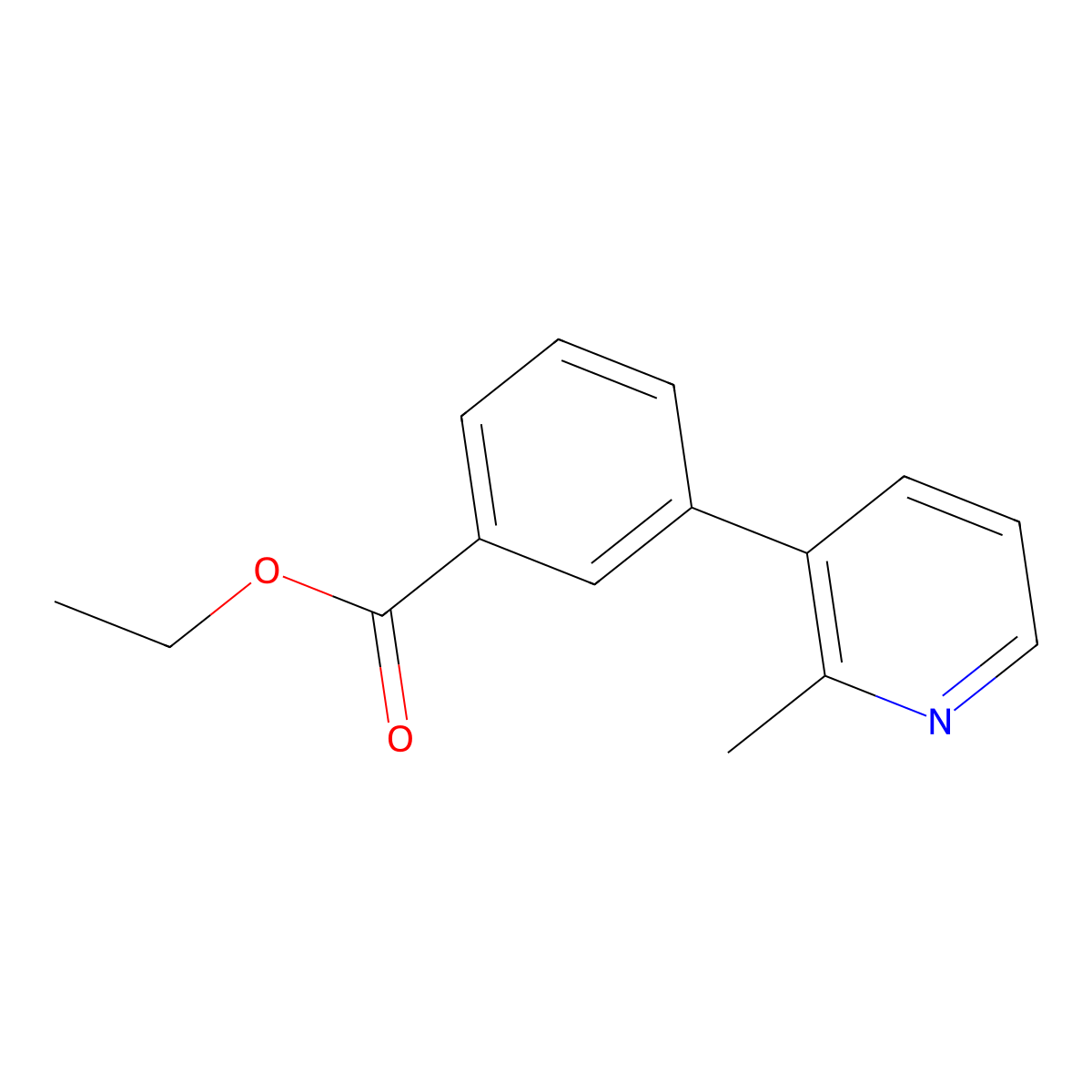 Ethyl 3-(2-methyl-3-pyridinyl)benzoate molecular structure, CAS 2870929-20-5