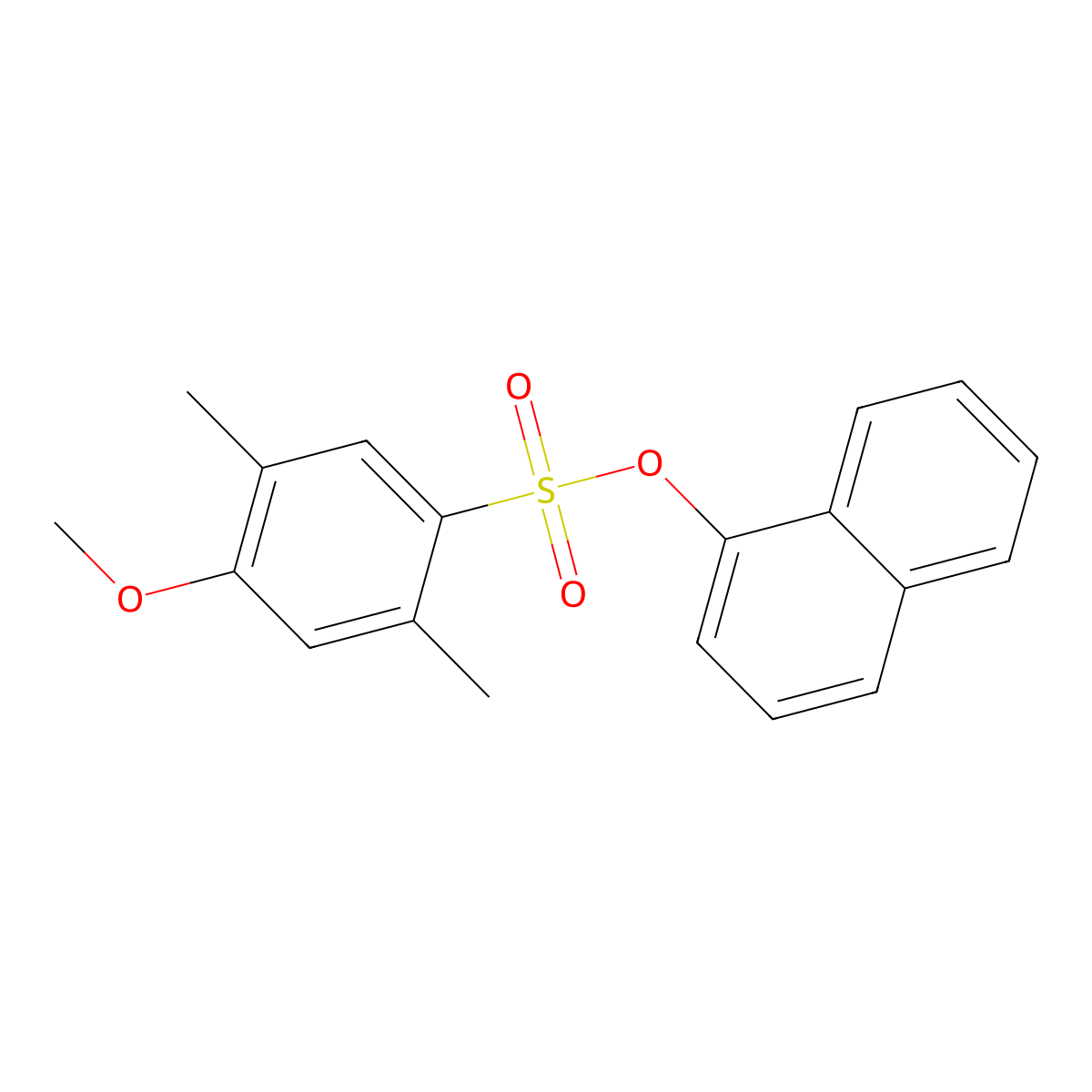 Naphthalen-1-yl 4-methoxy-2,5-dimethylbenzene-1-sulfonate molecular structure, CAS 2870950-74-4