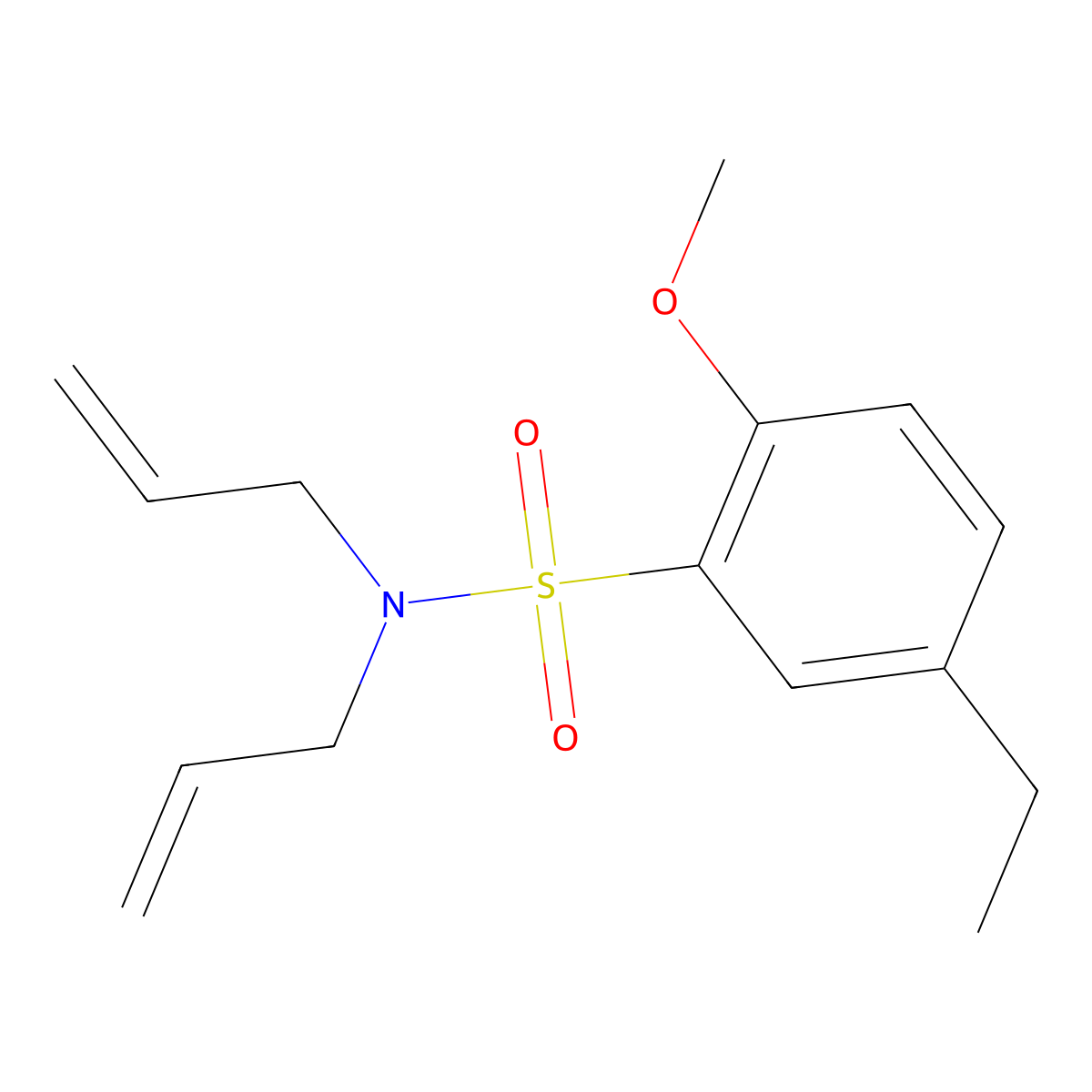 5-ethyl-2-methoxy-N,N-bis(prop-2-en-1-yl)benzene-1-sulfonamide molecular structure, CAS 2870958-66-8