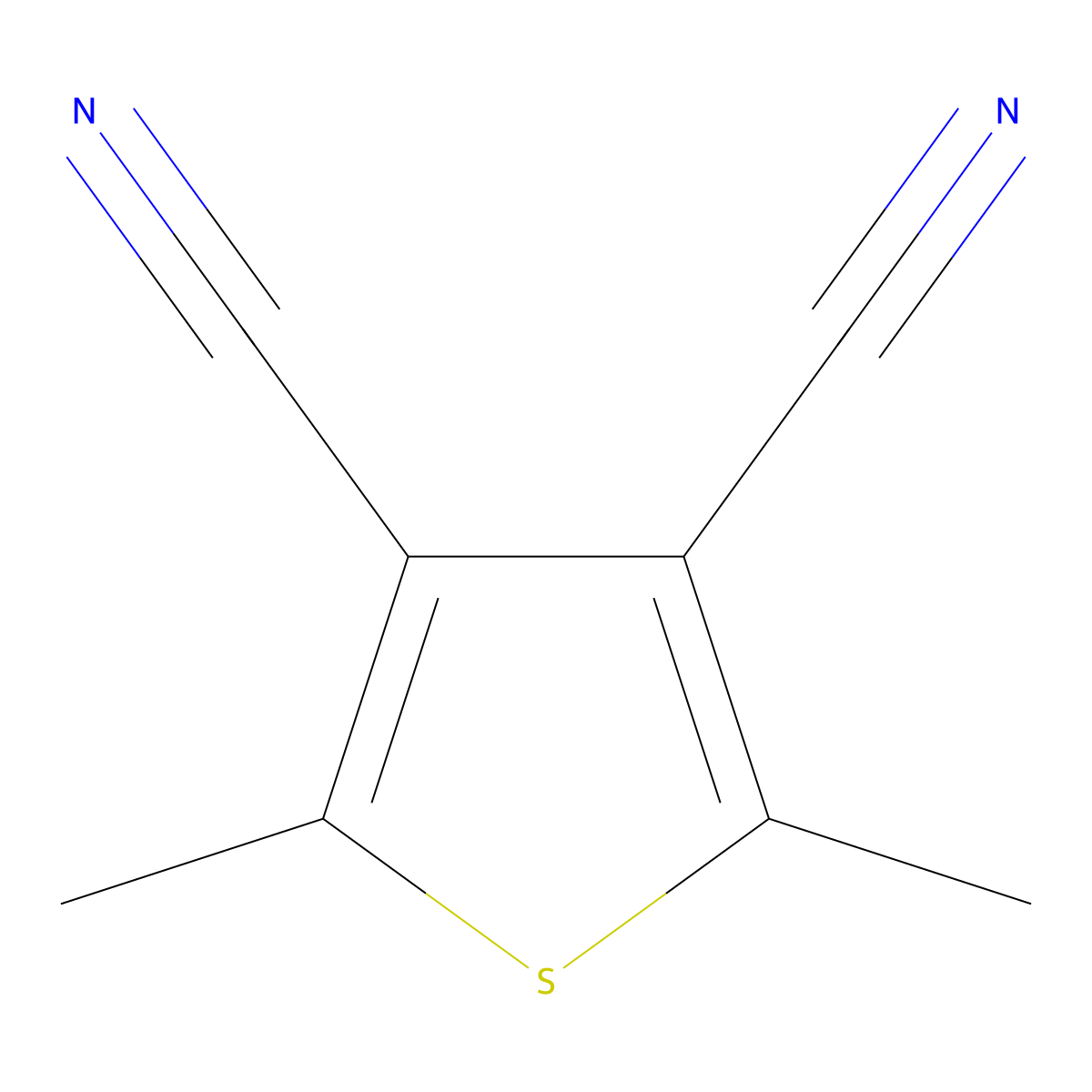 2,5-Dimethylthiophene-3,4-dicarbonitrile molecular structure, CAS 287096-97-3