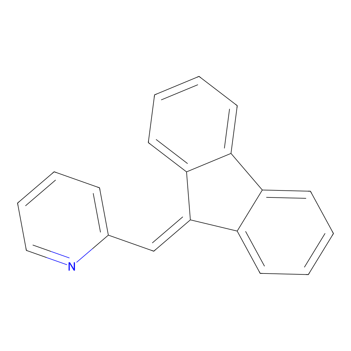 2-Fluoren-9-ylidenemethyl-pyridine molecular structure, CAS 2871-27-4