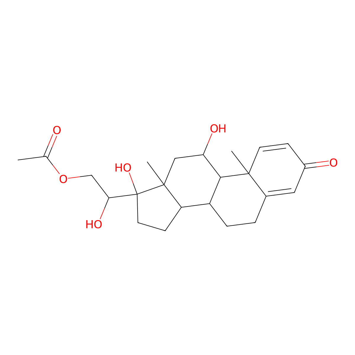 [(2S)-2-[(8S,9S,10R,11S,13S,14S,17R)-11,17-dihydroxy-10,13-dimethyl-3-oxo-7,8,9,11,12,14,15,16-octahydro-6H-cyclopenta[a]phenanthren-17-yl]-2-hydroxyethyl] acetate molecular structure, CAS 2871-71-8