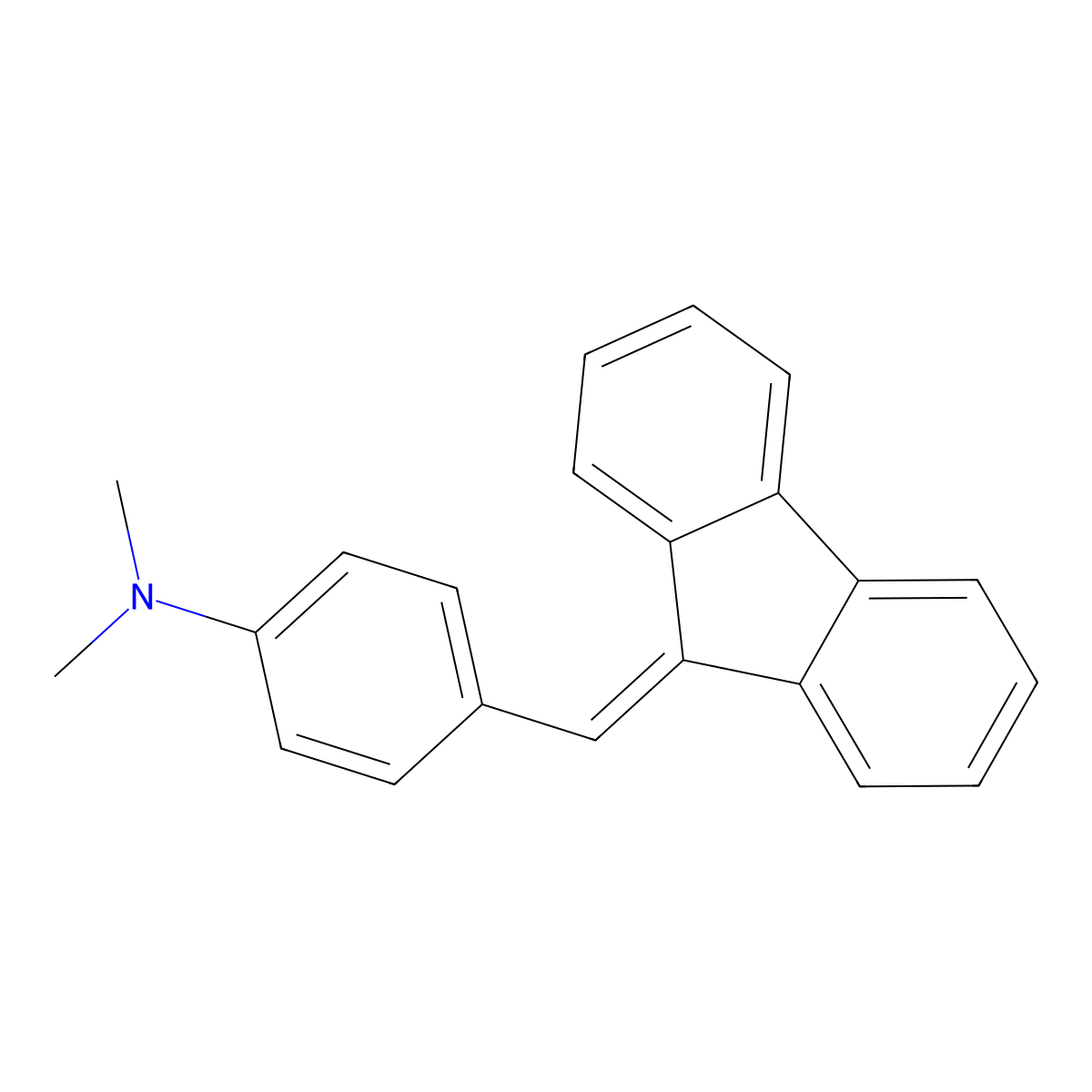 9-(4-(Dimethylamino)benzylidene)fluorene molecular structure, CAS 2871-86-5