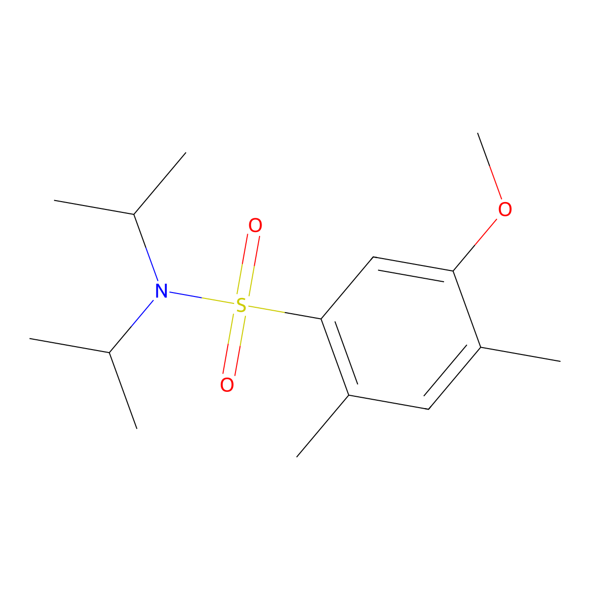 5-methoxy-2,4-dimethyl-N,N-bis(propan-2-yl)benzene-1-sulfonamide molecular structure, CAS 2871009-58-2
