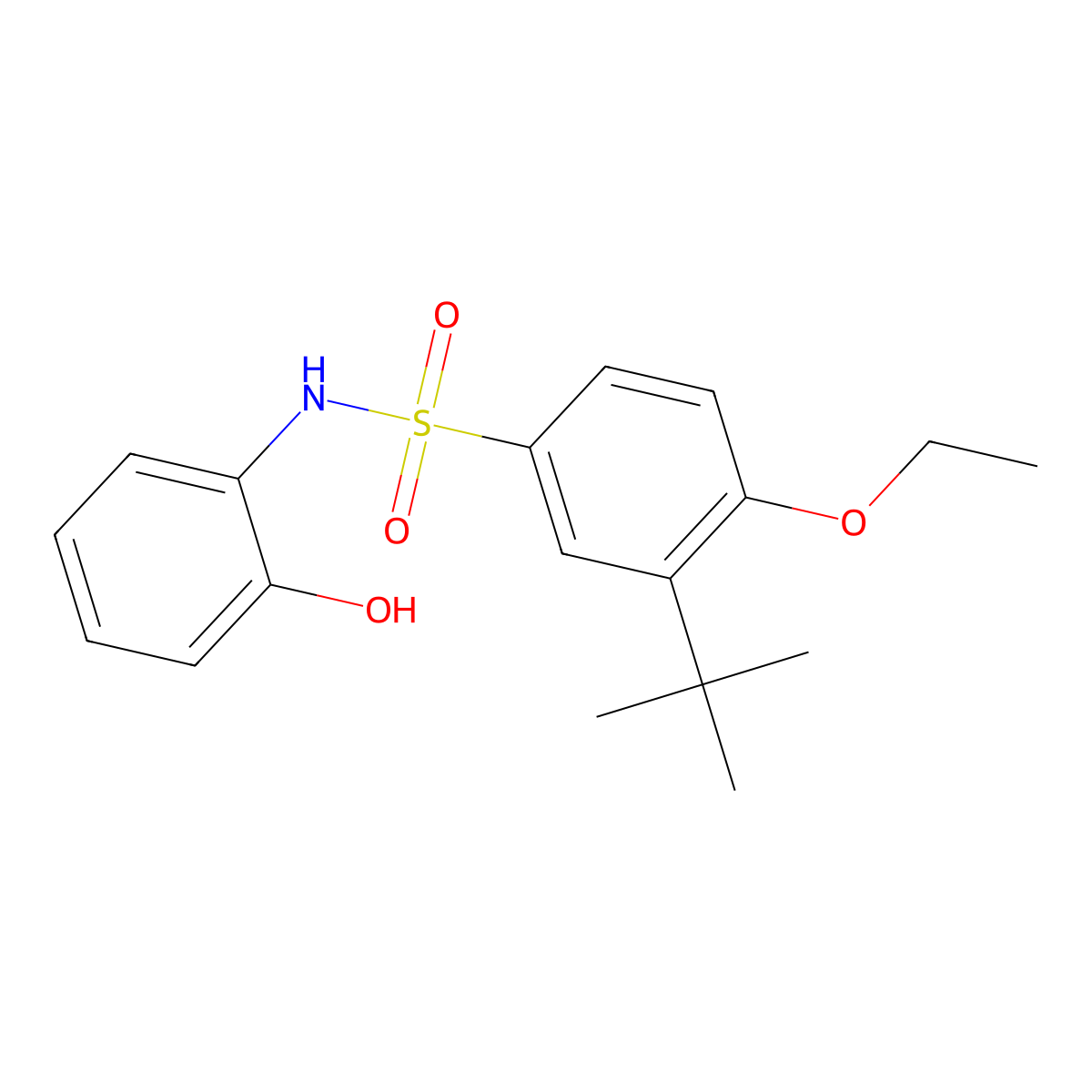 3-tert-butyl-4-ethoxy-N-(2-hydroxyphenyl)benzene-1-sulfonamide molecular structure, CAS 2871032-62-9