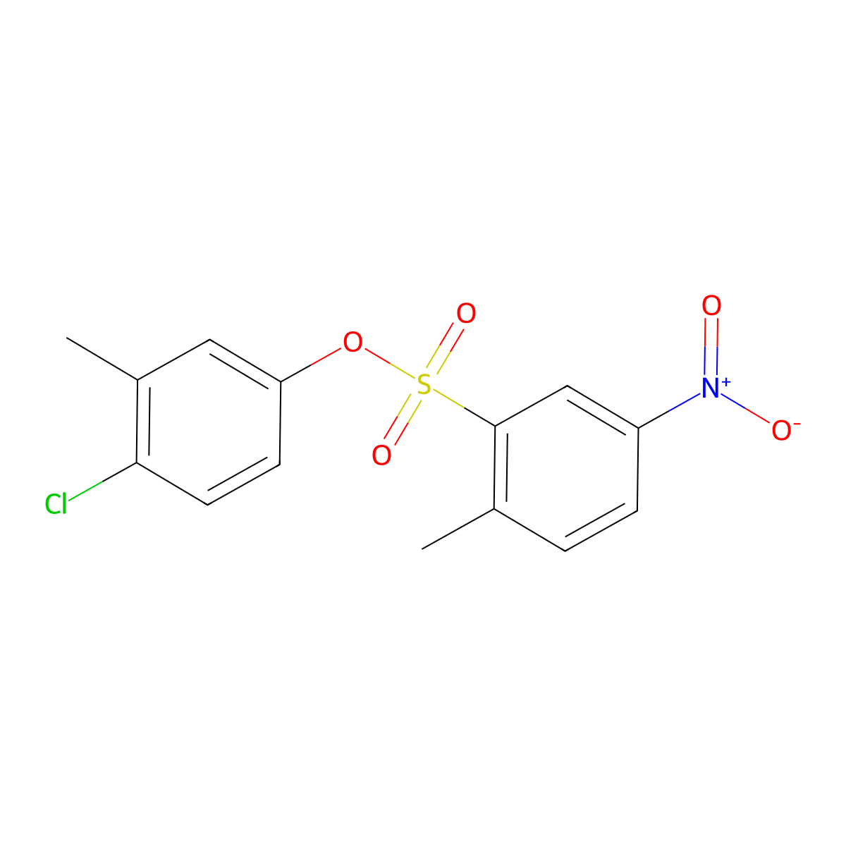 (4-Chloro-3-methylphenyl) 2-methyl-5-nitrobenzenesulfonate molecular structure, CAS 2871044-91-4