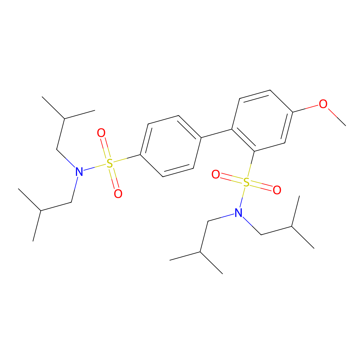 4-methoxy-N2,N2,N4,N4-tetrakis(2-methylpropyl)-[1,1-biphenyl]-2,4-disulfonamide molecular structure, CAS 2871047-97-9