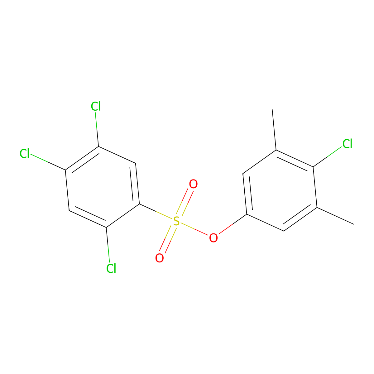 4-Chloro-3,5-dimethylphenyl 2,4,5-trichlorobenzene-1-sulfonate molecular structure, CAS 2871050-39-2