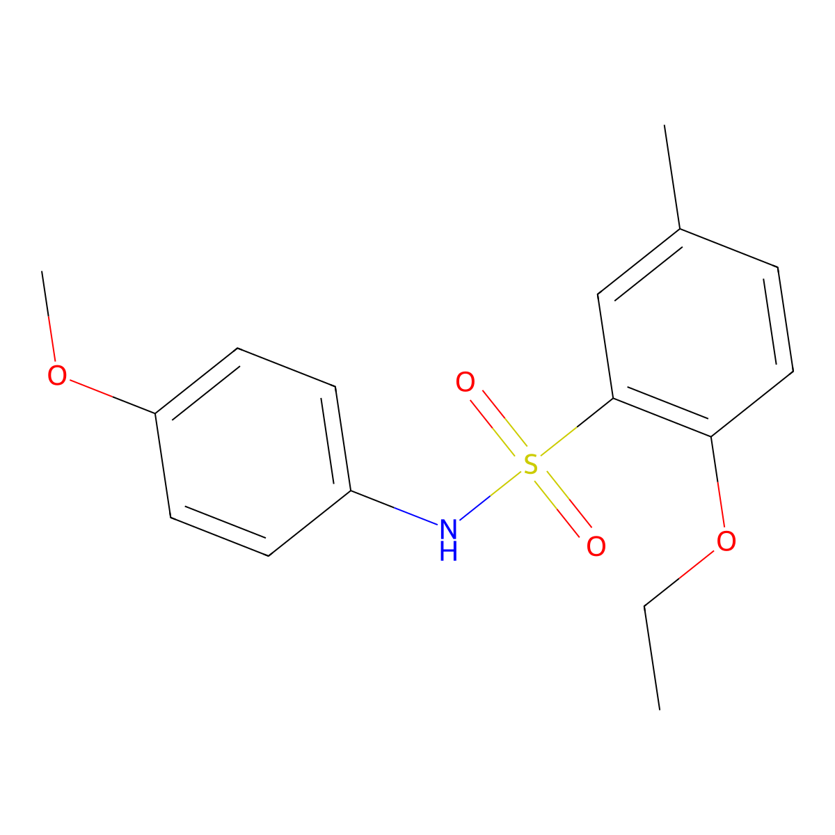 2-ethoxy-N-(4-methoxyphenyl)-5-methylbenzene-1-sulfonamide molecular structure, CAS 2871056-04-9