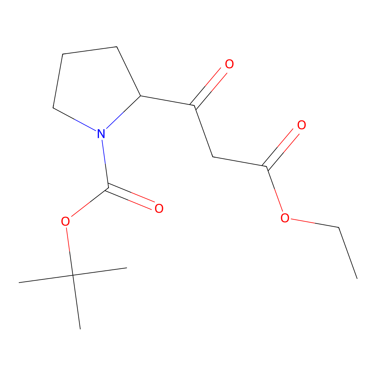 tert-Butyl 2-(3-ethoxy-3-oxopropanoyl)pyrrolidine-1-carboxylate molecular structure, CAS 287107-87-3