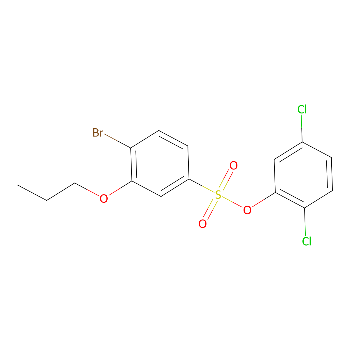 2,5-Dichlorophenyl 4-bromo-3-propoxybenzene-1-sulfonate molecular structure, CAS 2871090-09-2