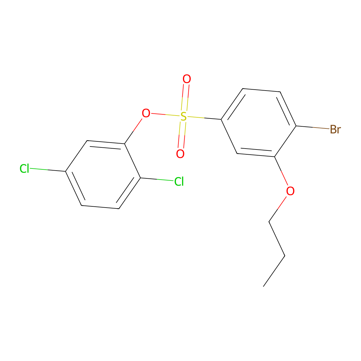2,5-Dichlorophenyl 4-bromo-3-propoxybenzene-1-sulfonate molecular structure, CAS 2871090-09-2