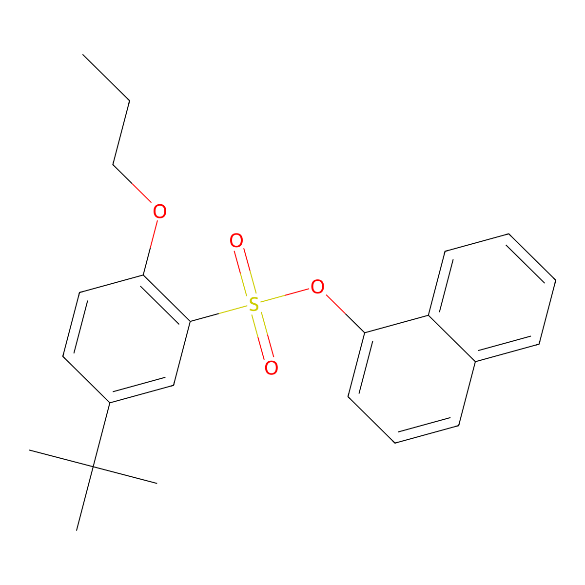 Naphthalen-1-yl 5-tert-butyl-2-propoxybenzene-1-sulfonate molecular structure, CAS 2871094-31-2