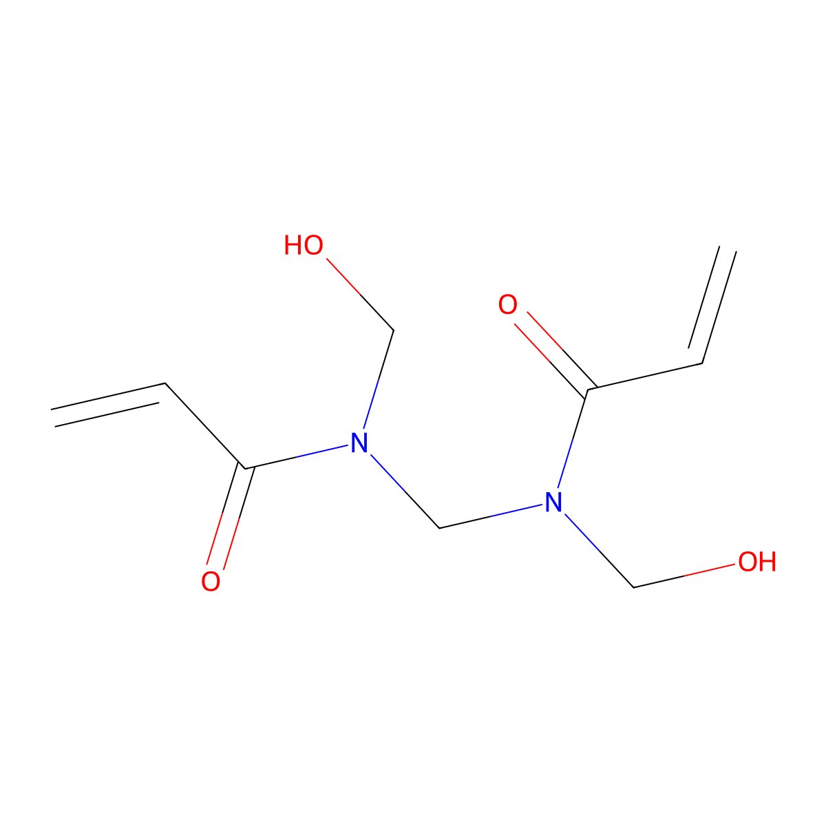 N,N'-Methylenebis(N-(hydroxymethyl)acrylamide) molecular structure, CAS 28711-05-9