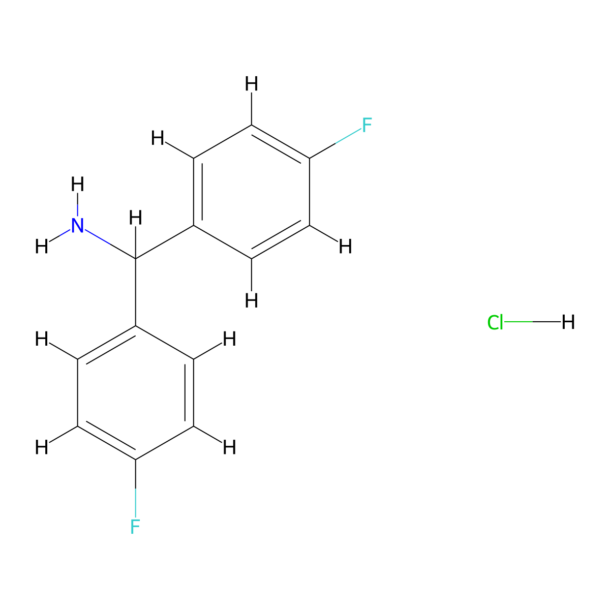 Bis(4-fluorophenyl)methanamine hydrochloride molecular structure, CAS 287111-67-5