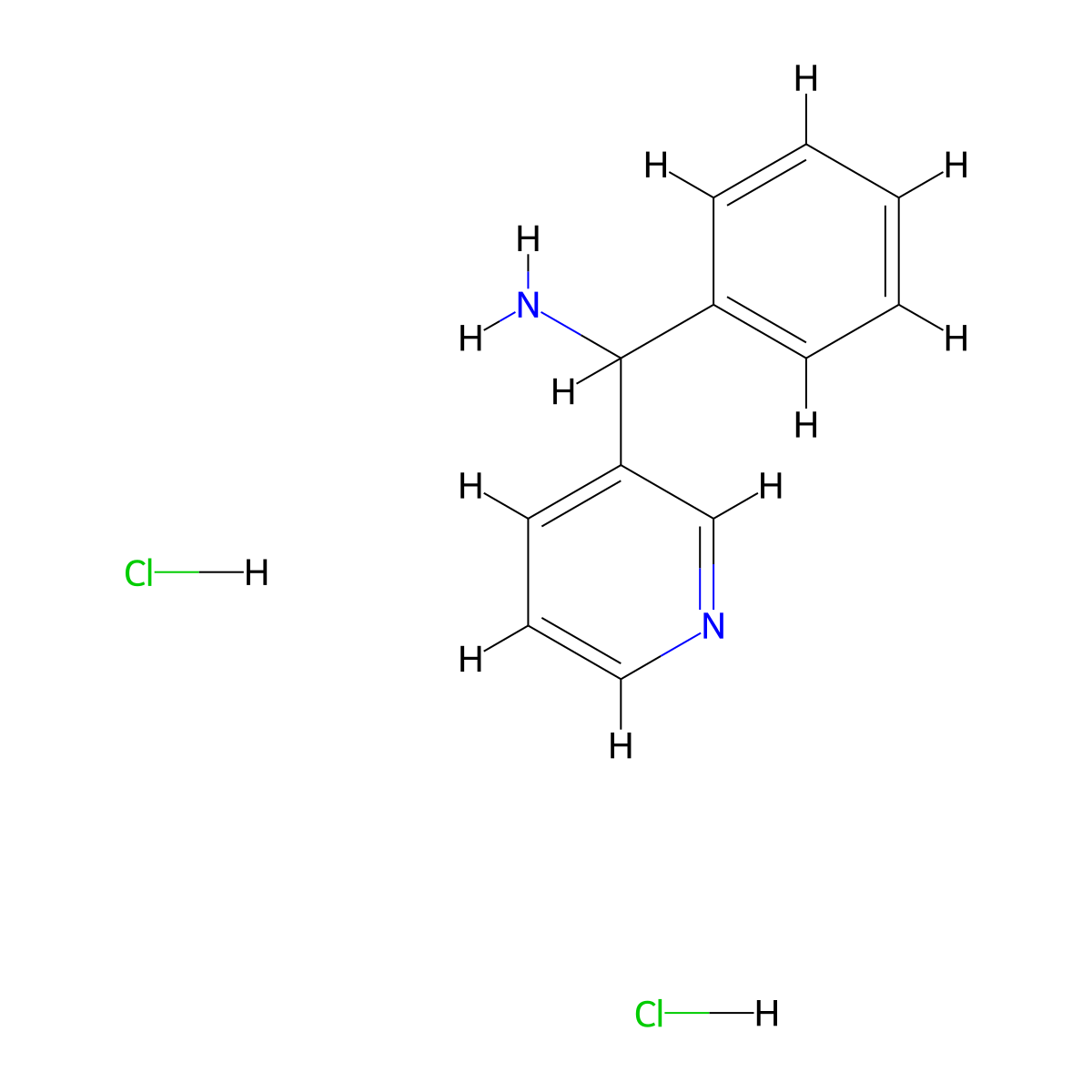 C-Phenyl-C-pyridin-3-yl-methylaminedihydrochloride molecular structure, CAS 287111-68-6