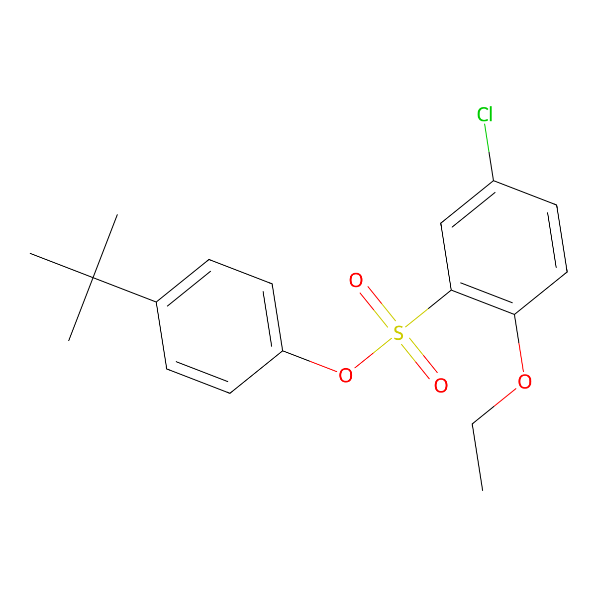 4-Tert-butylphenyl 5-chloro-2-ethoxybenzene-1-sulfonate molecular structure, CAS 2871114-75-7