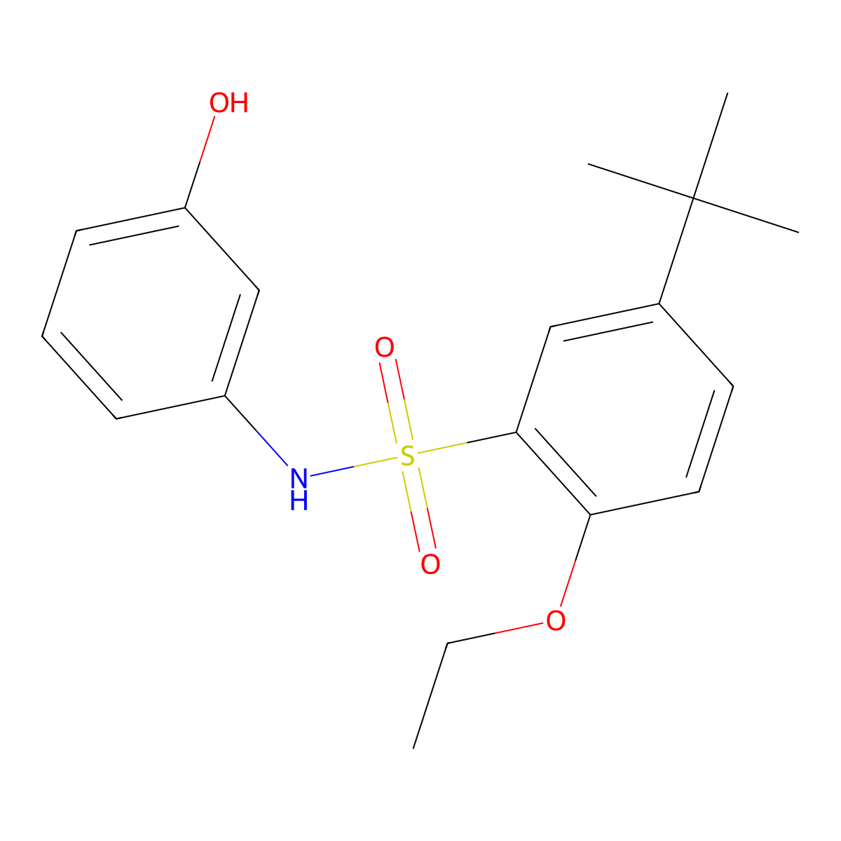 5-tert-butyl-2-ethoxy-N-(3-hydroxyphenyl)benzene-1-sulfonamide molecular structure, CAS 2871120-75-9