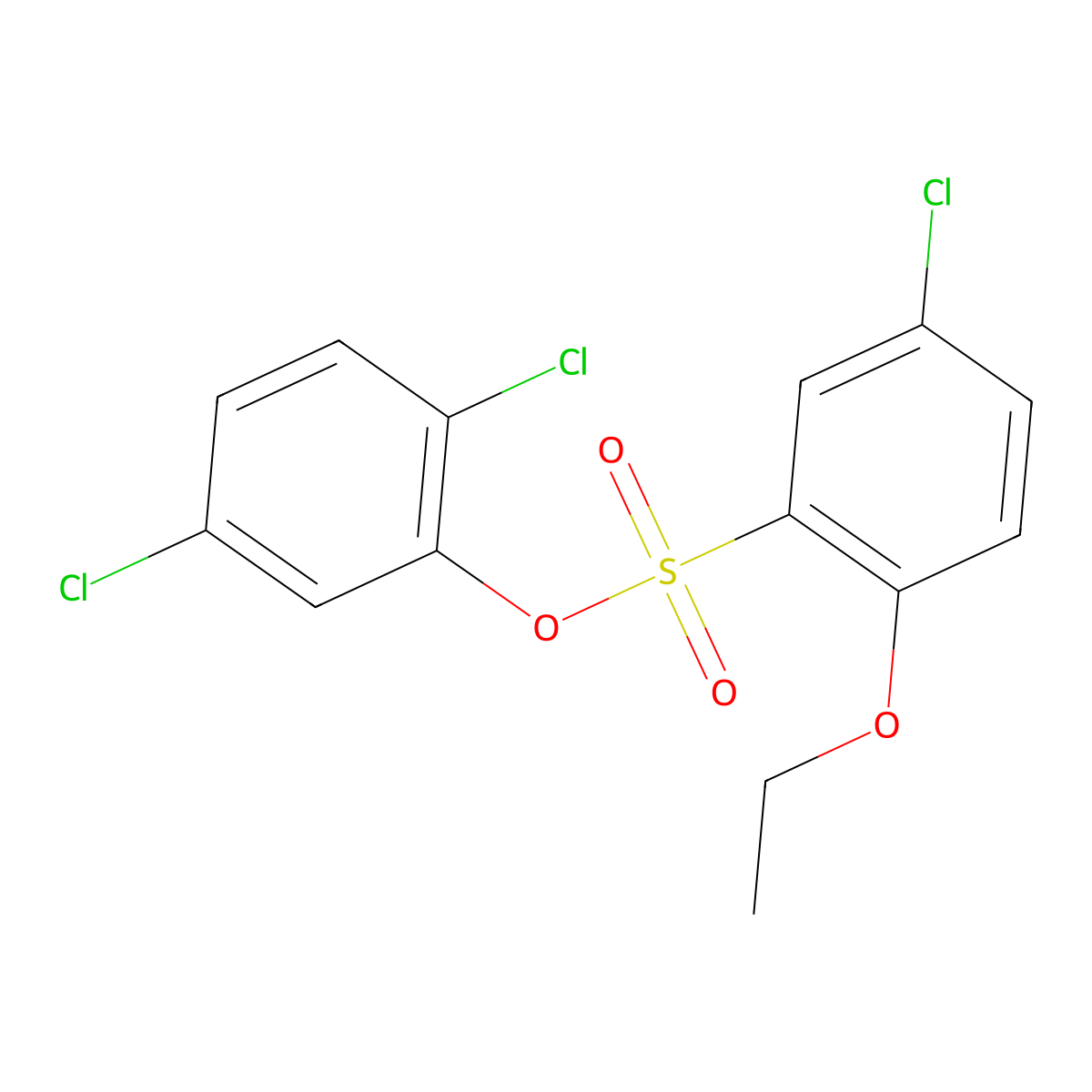 2,5-Dichlorophenyl 5-chloro-2-ethoxybenzene-1-sulfonate molecular structure, CAS 2871124-68-2
